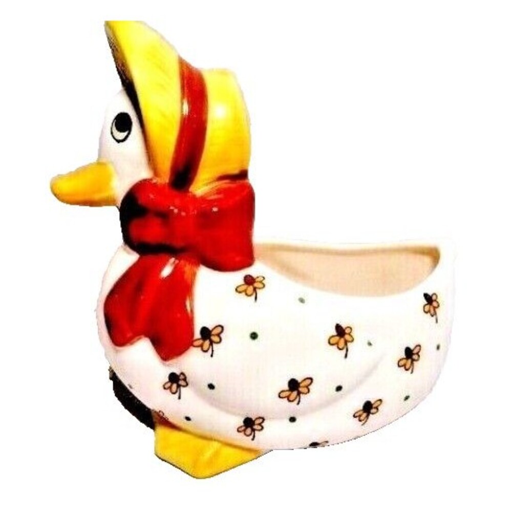 Josef Originals Mother Goose Planter Scrubby Holder Bowl Vintage 1970s Gift